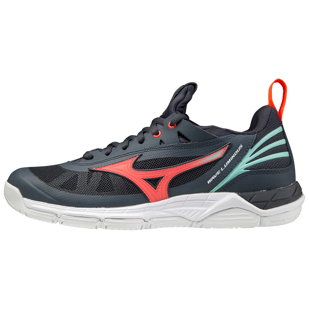 Mizuno Women's Wave Luminous Volleyball Shoes Navy/Coral (V1GC182066-TLA)